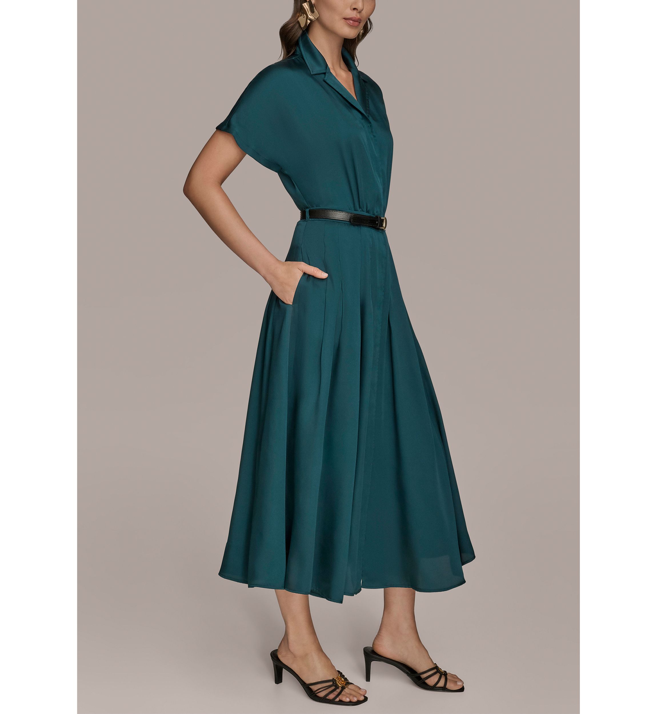 Womens Belted Shirtdress