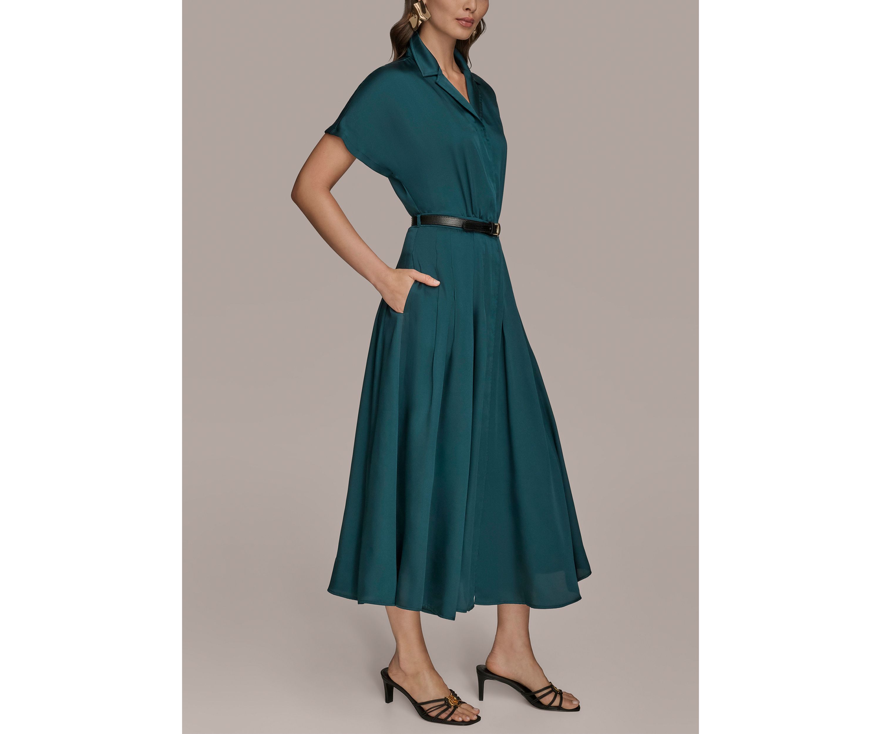 Womens Belted Shirtdress