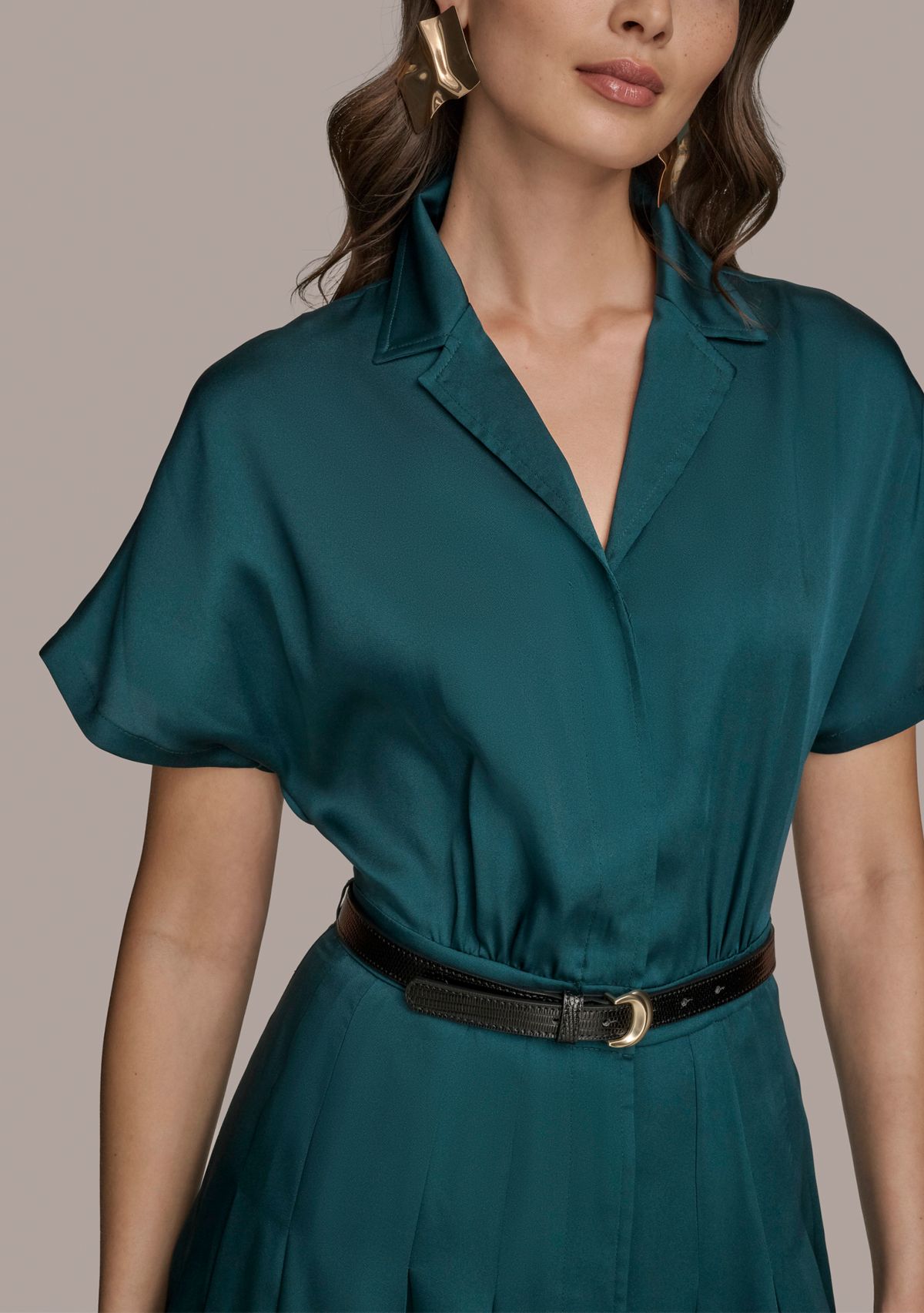Womens Belted Shirtdress