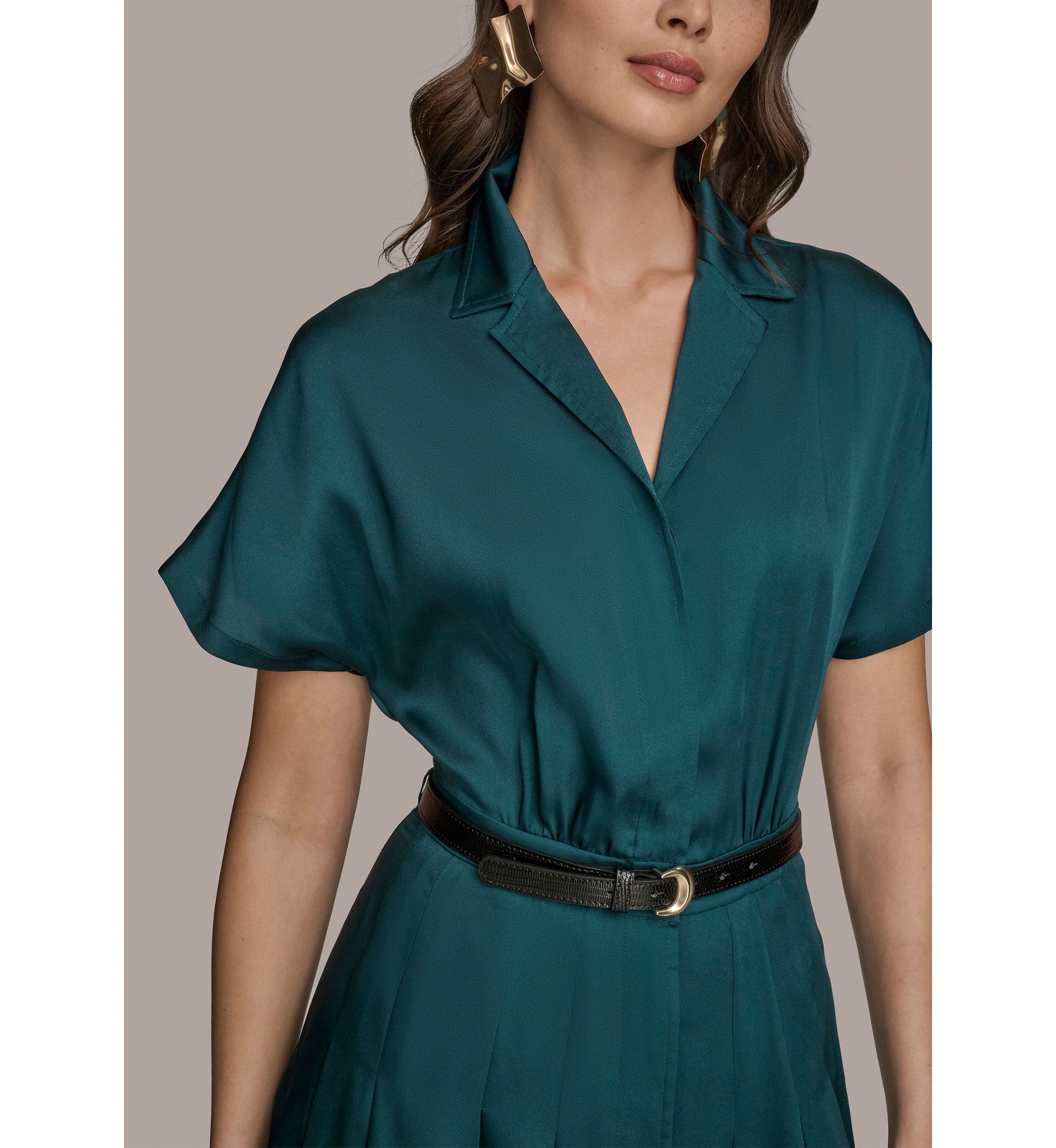 Womens Belted Shirtdress