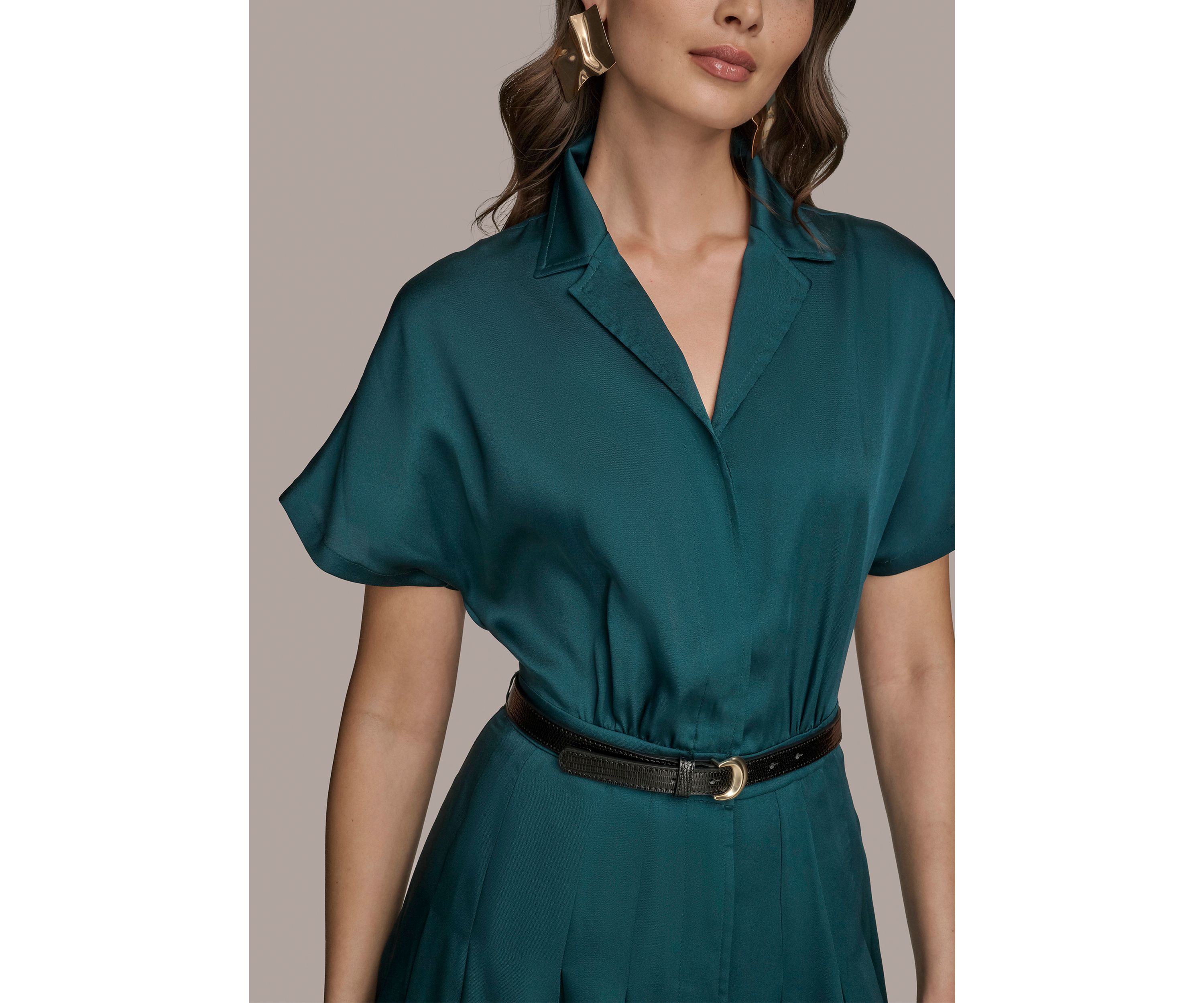 Womens Belted Shirtdress
