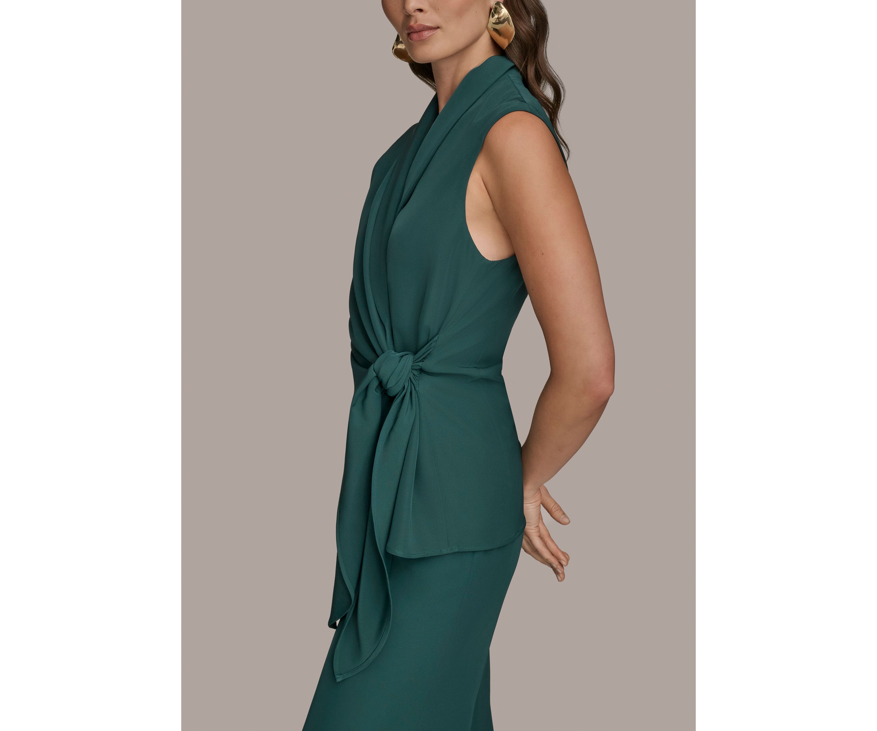 Womens Sleeveless Tie Waist Vest