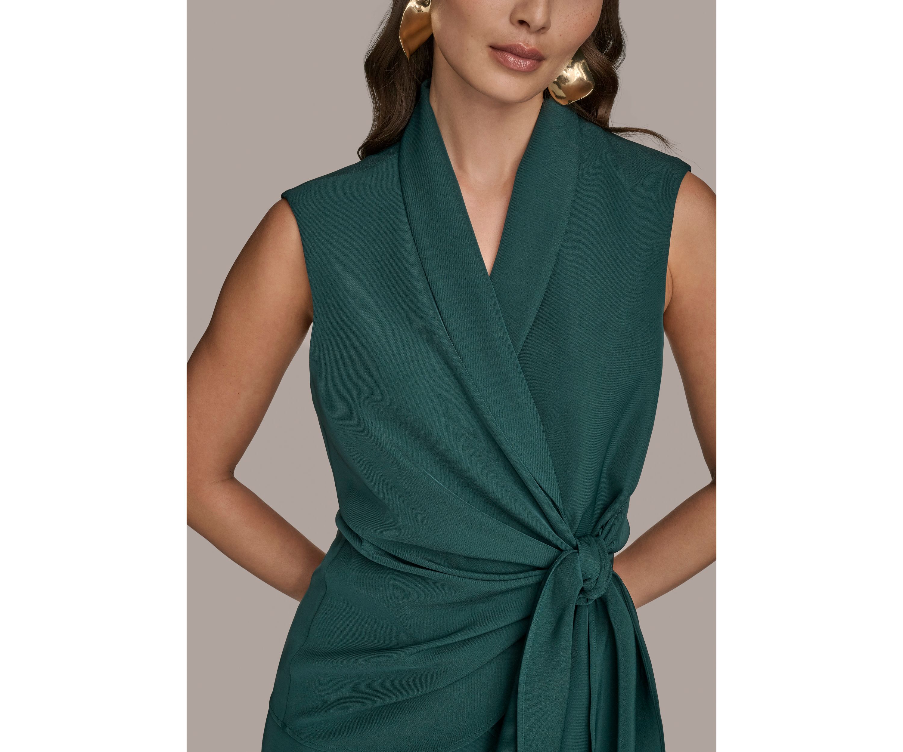 Womens Sleeveless Tie Waist Vest