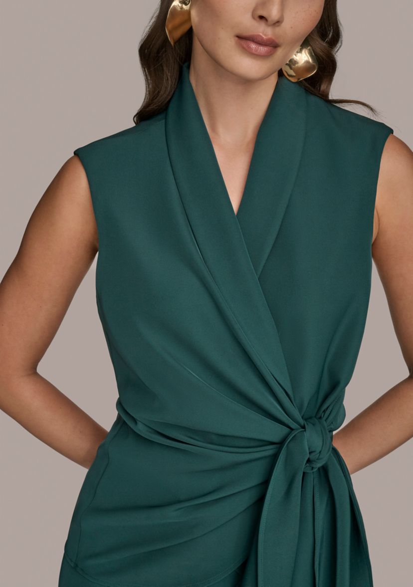 Womens Sleeveless Tie Waist Vest