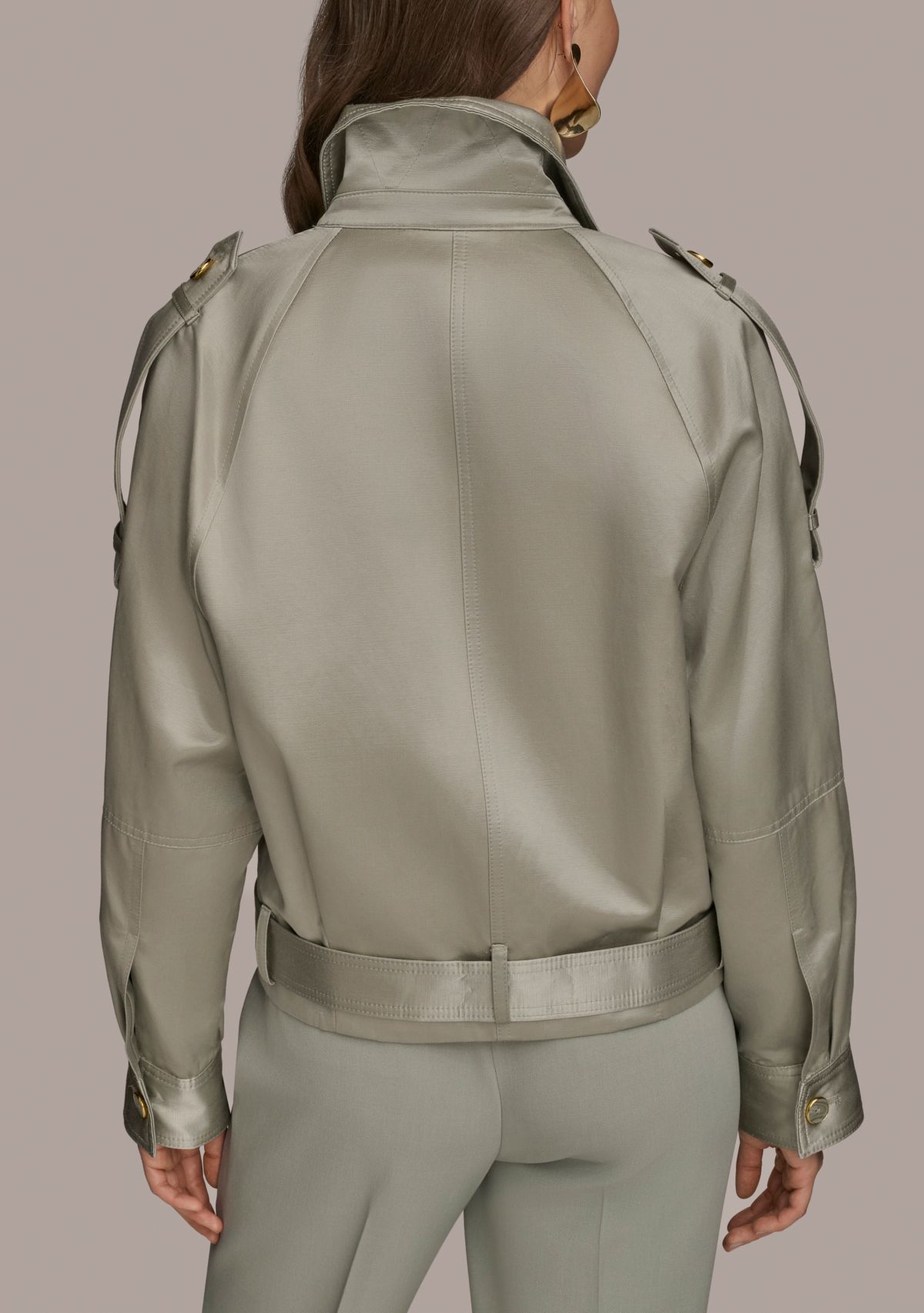 Womens Metallic Utility Jacket