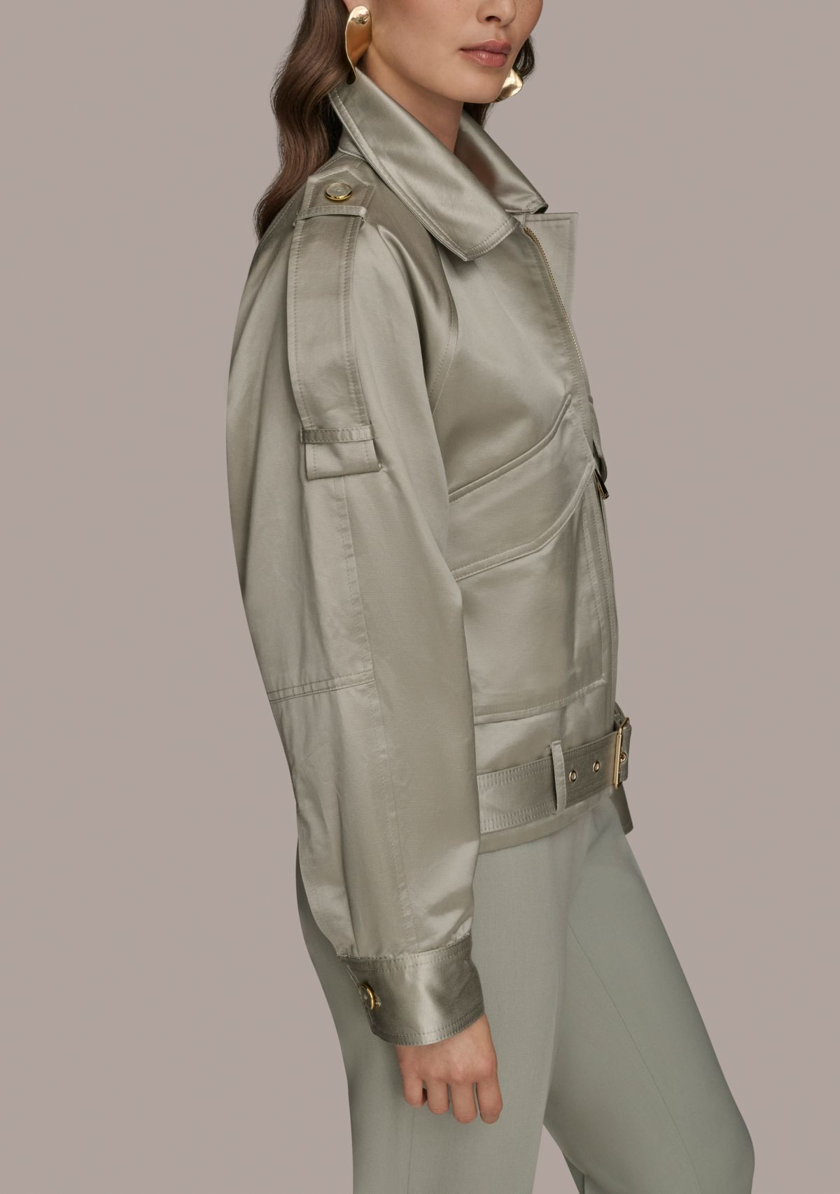 Womens Metallic Utility Jacket