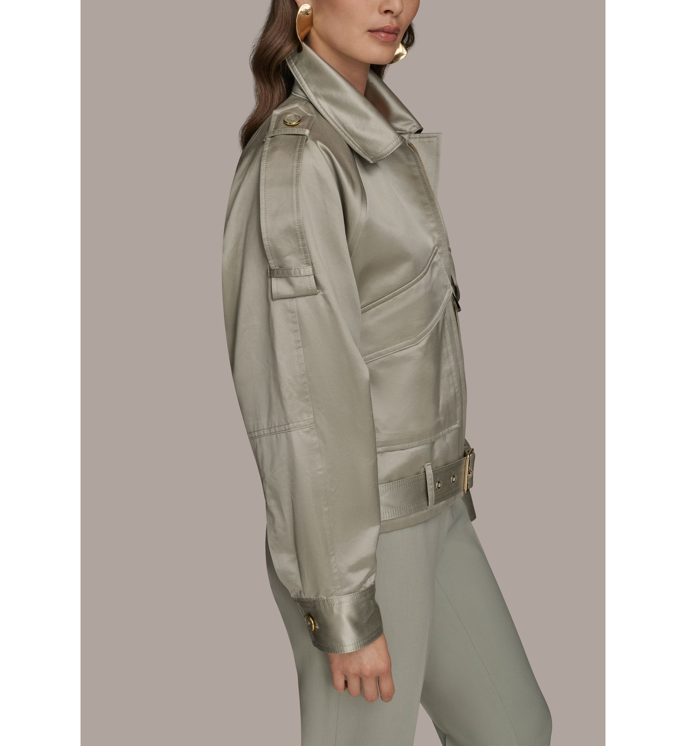 Womens Metallic Utility Jacket