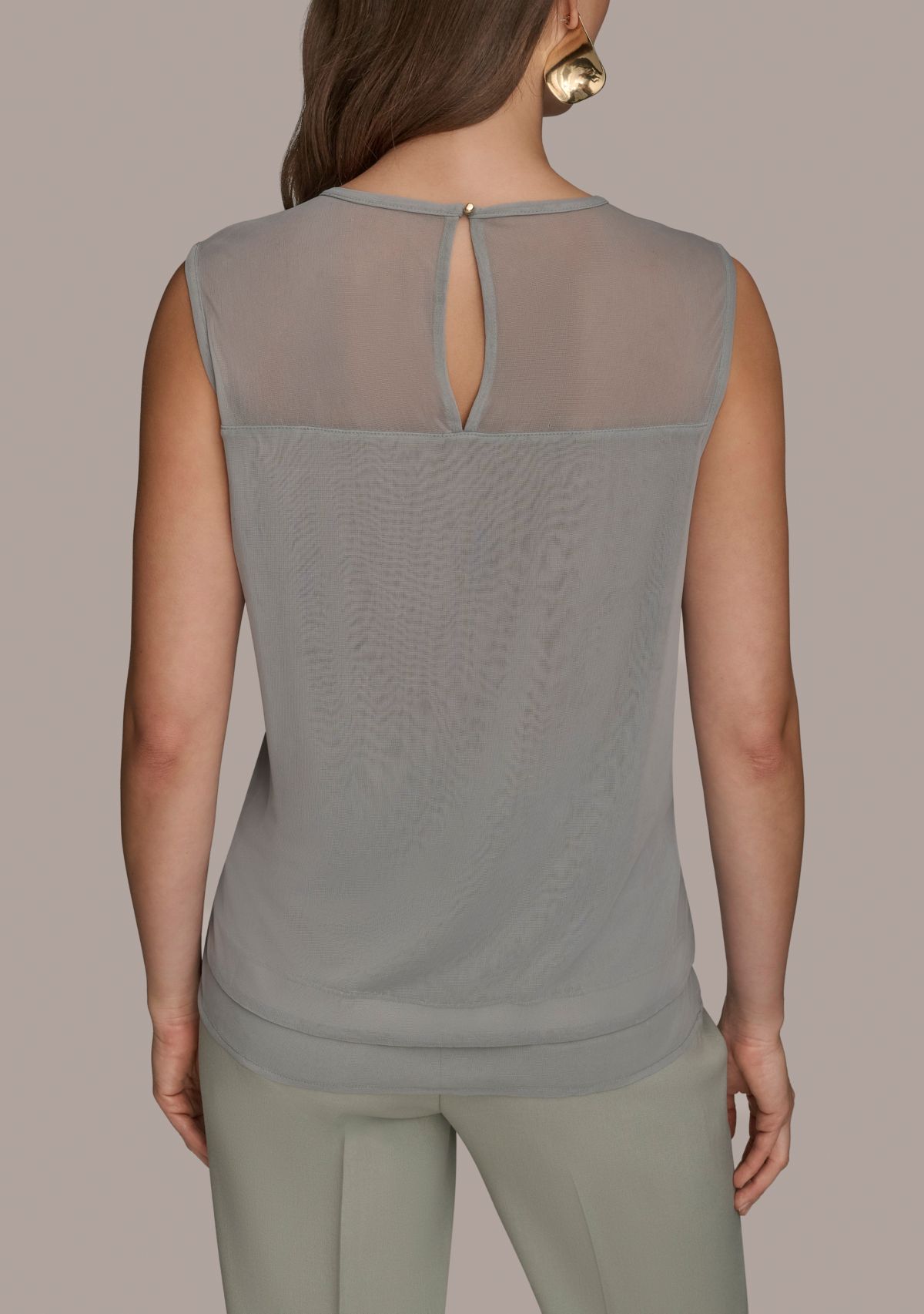 Womens Sheer Beaded Top