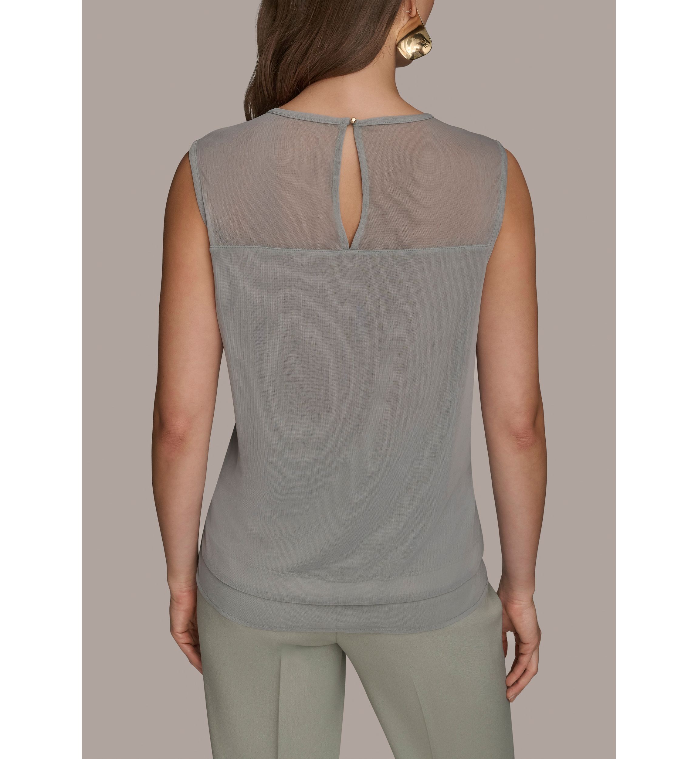 Womens Sheer Beaded Top