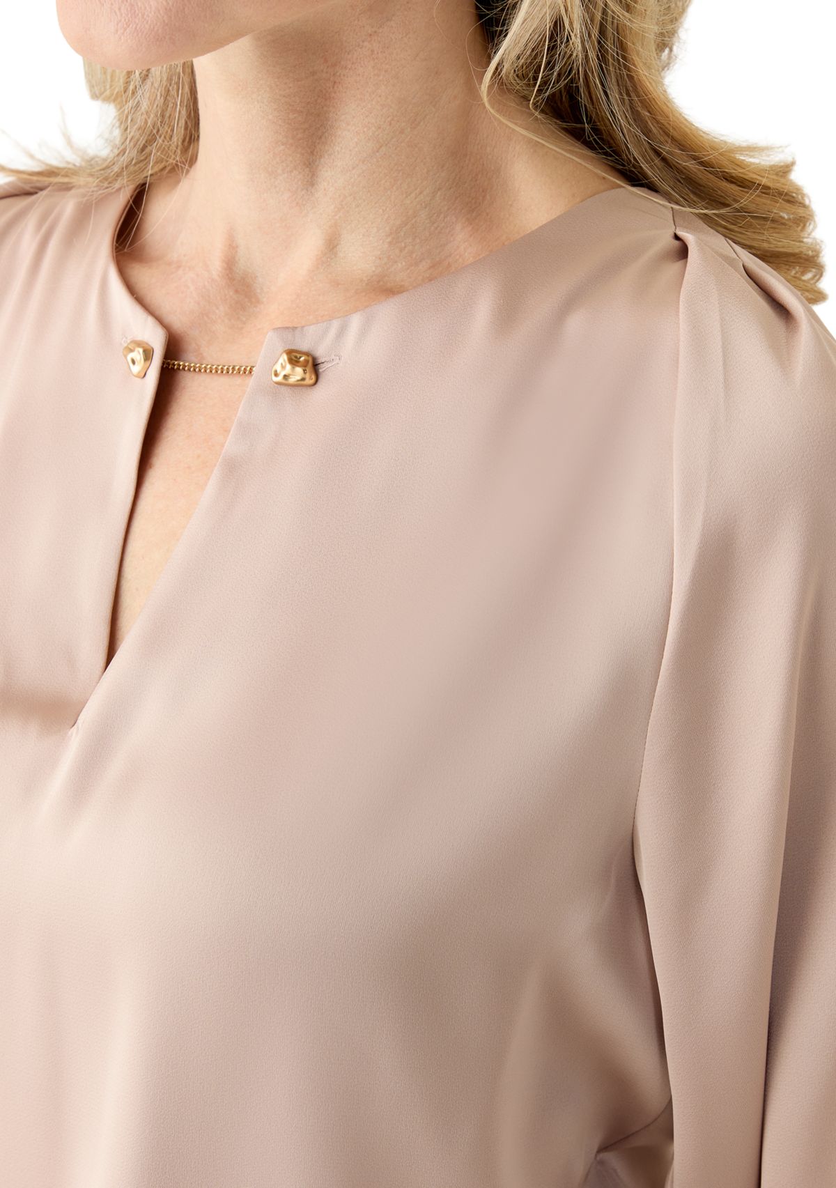 Womens Long Sleeve Crepe Knit Top