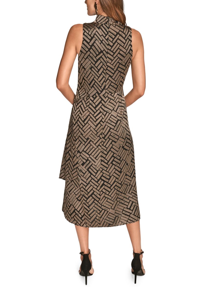 Womens Sleeveless Chevron Burnout Dress