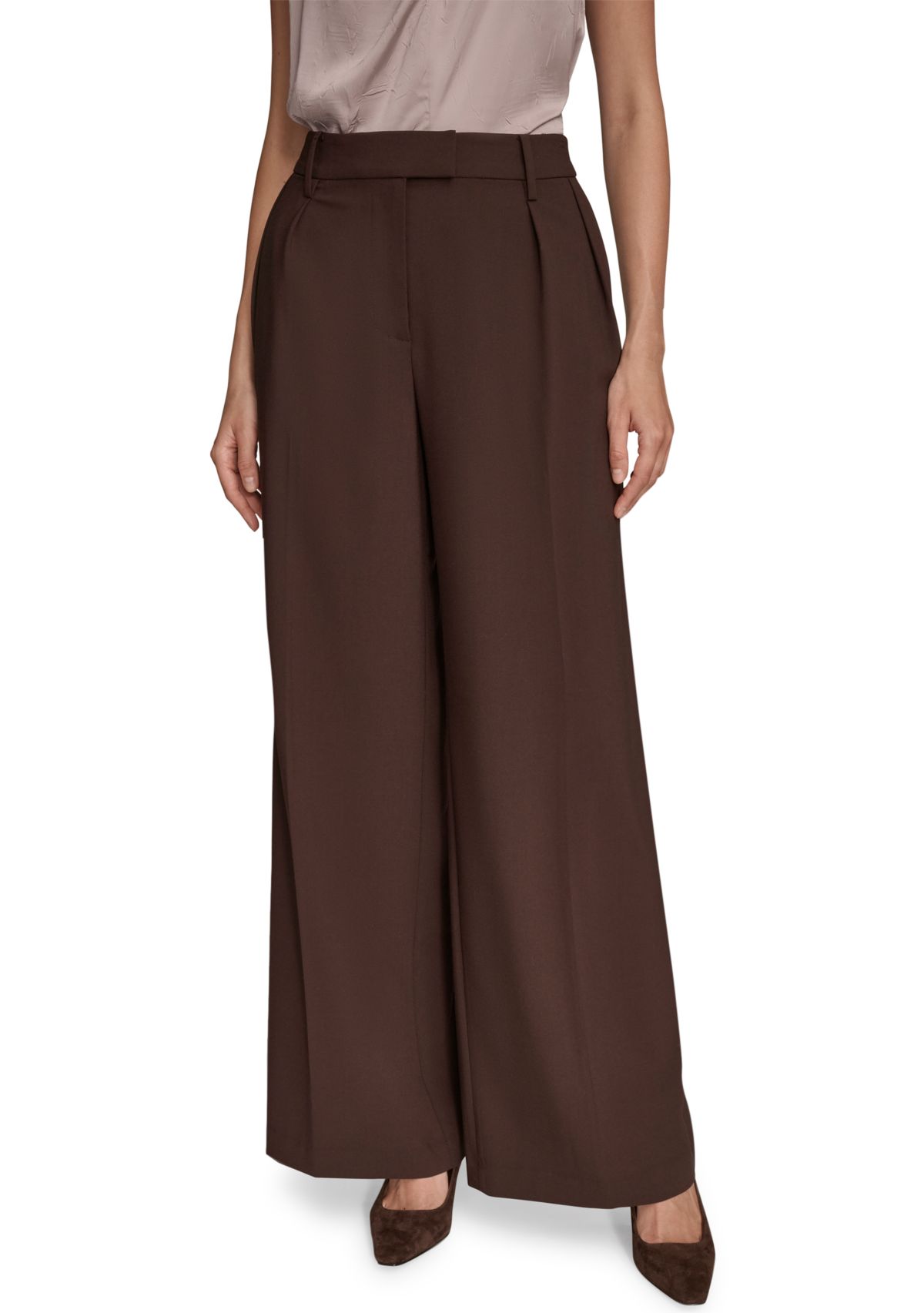 Womens Wide Leg with Tab Waist Pants