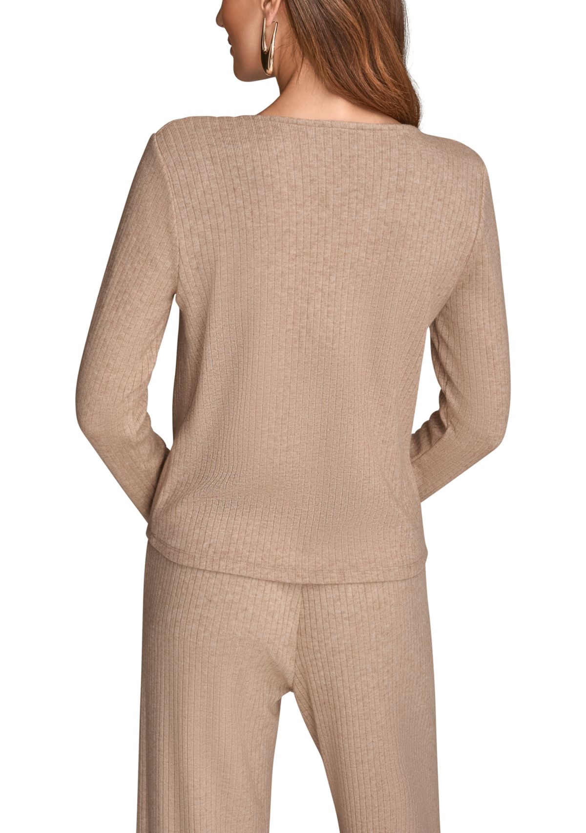 Womens Cowl Neck Lurex Top