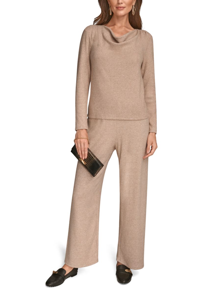 Womens Cowl Neck Lurex Top