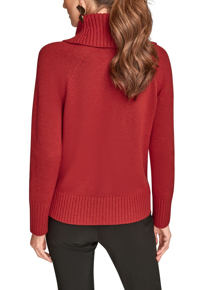 Womens Long Sleeve Zip Detail Collar Sweater 