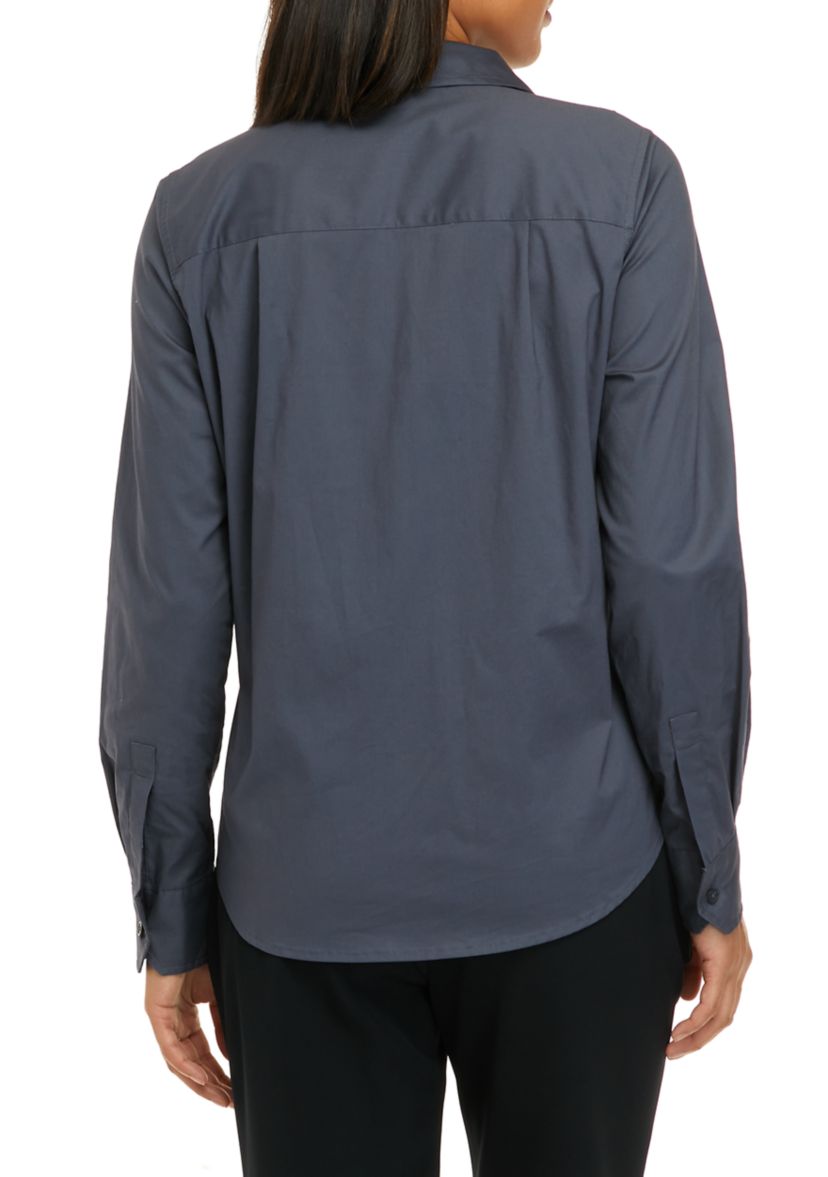 Womens Collared Button Front Shirt