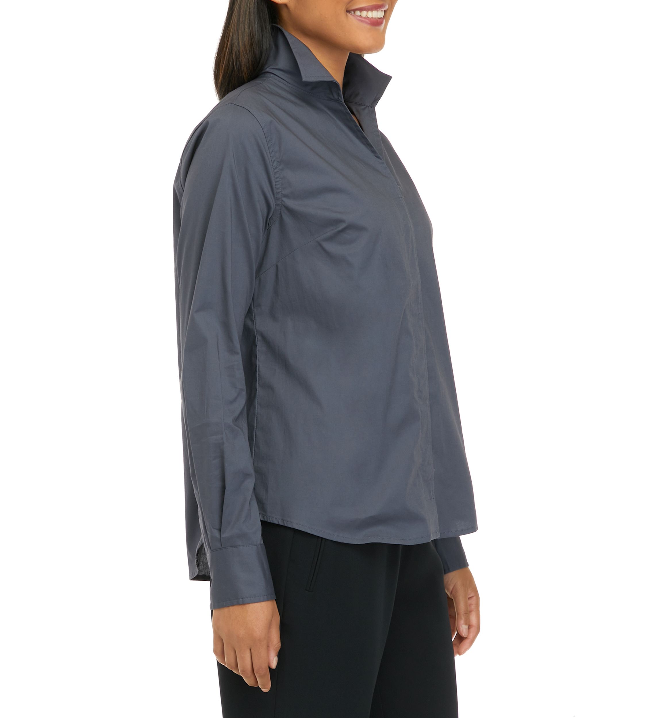 Womens Collared Button Front Shirt