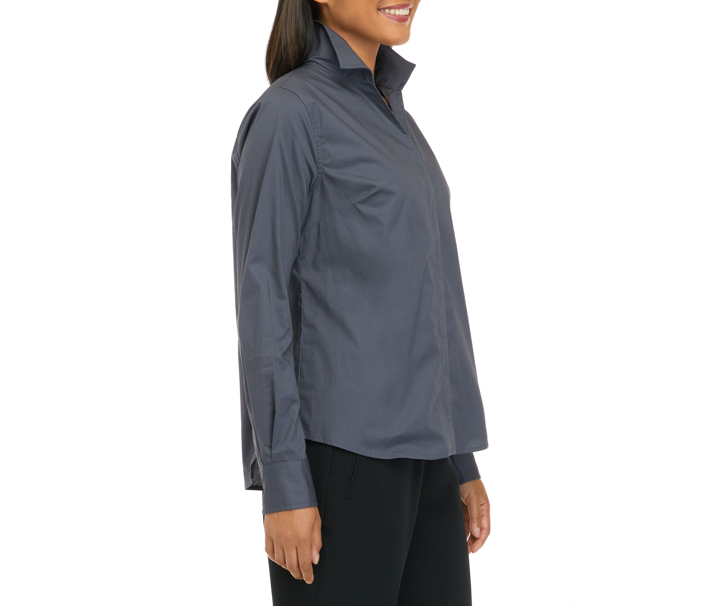 Womens Collared Button Front Shirt