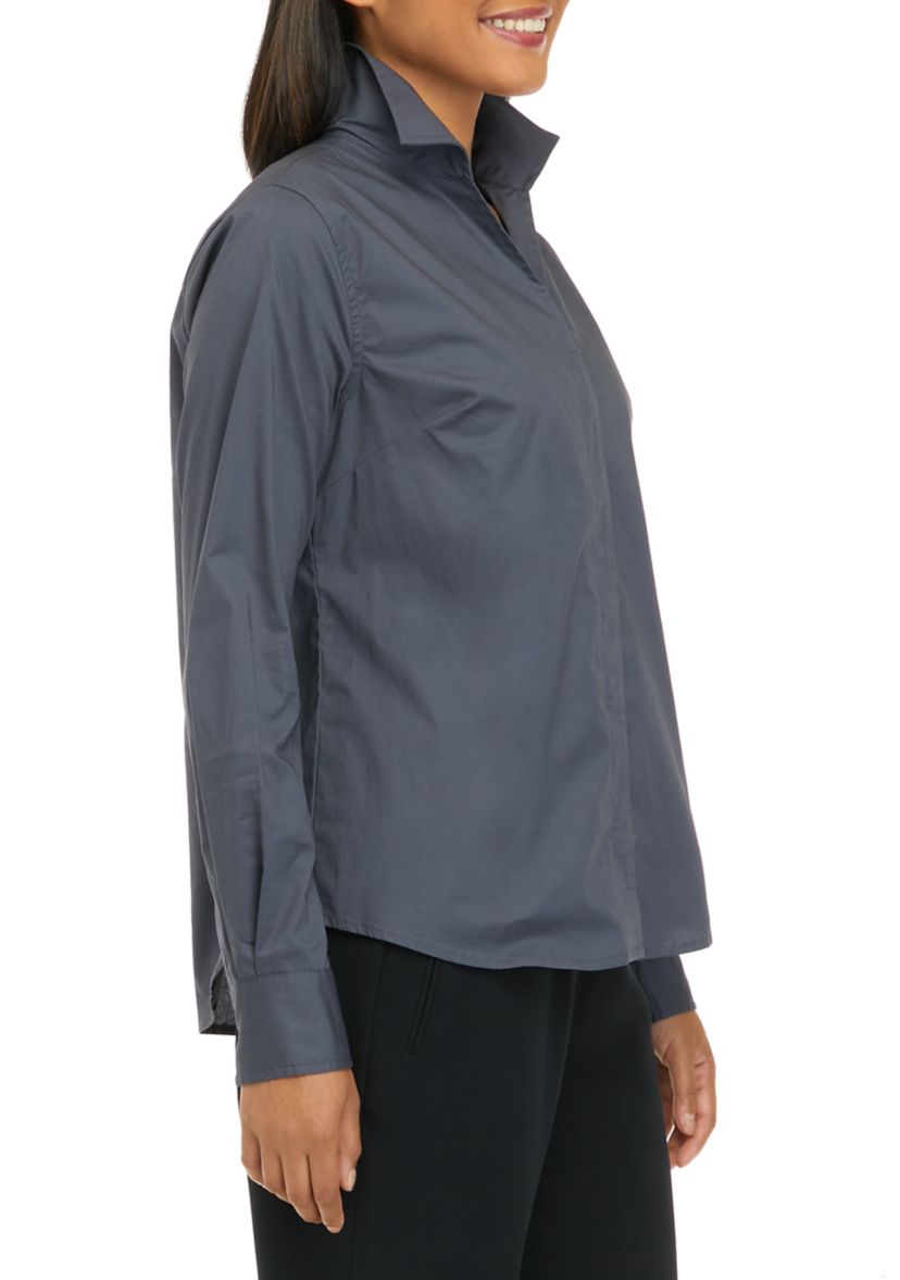 Womens Collared Button Front Shirt