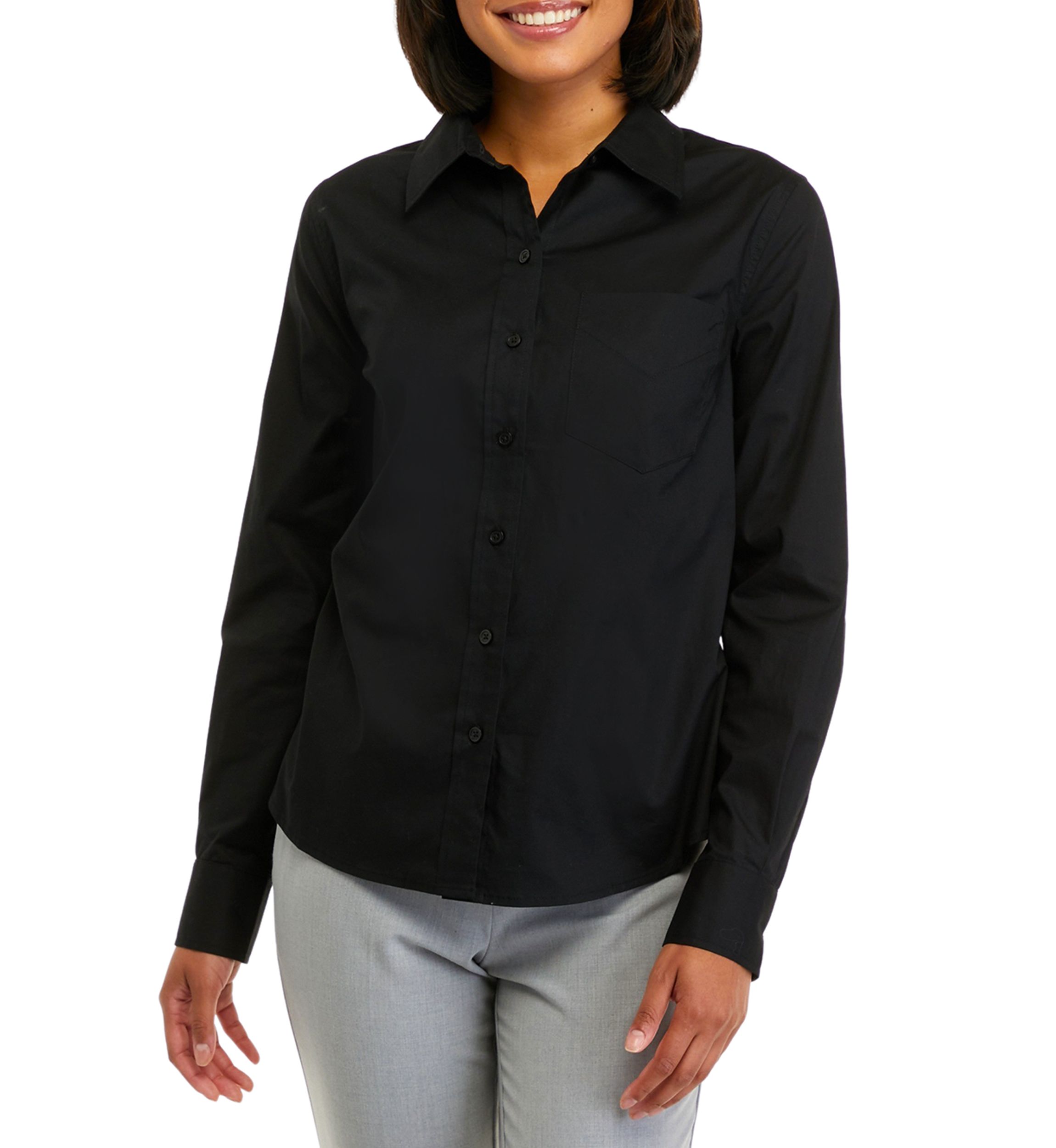   Womens Collared Button Front Shirt 