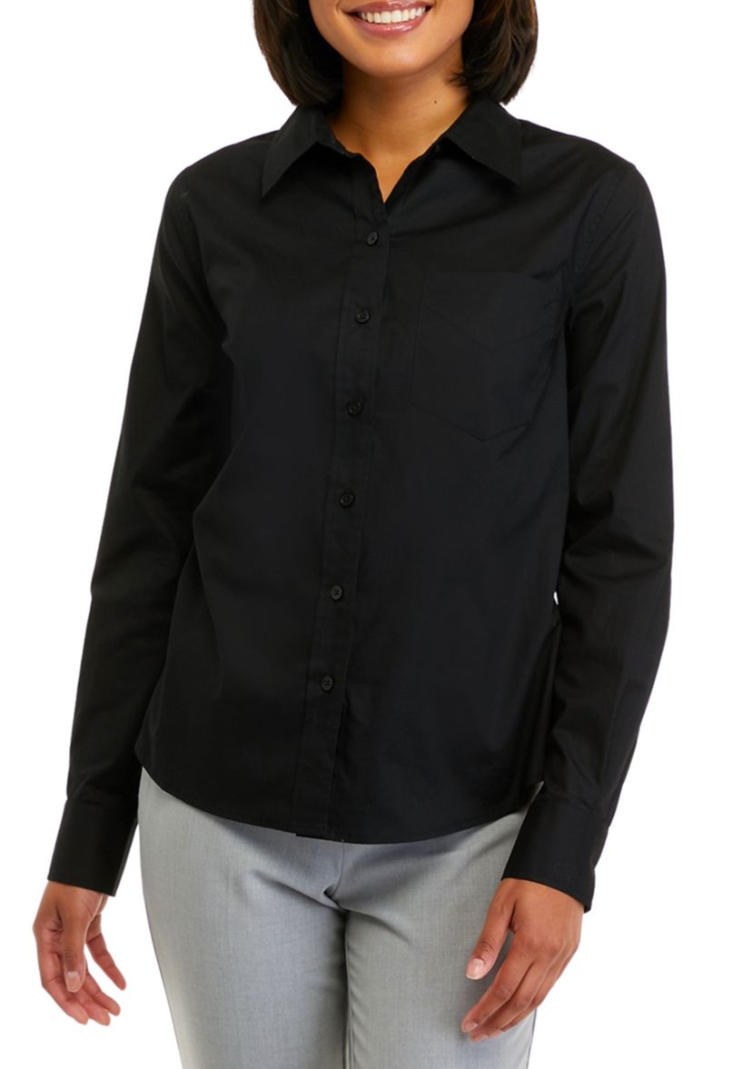   Womens Collared Button Front Shirt 
