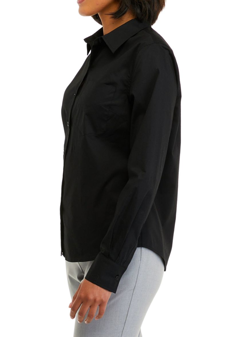   Womens Collared Button Front Shirt 