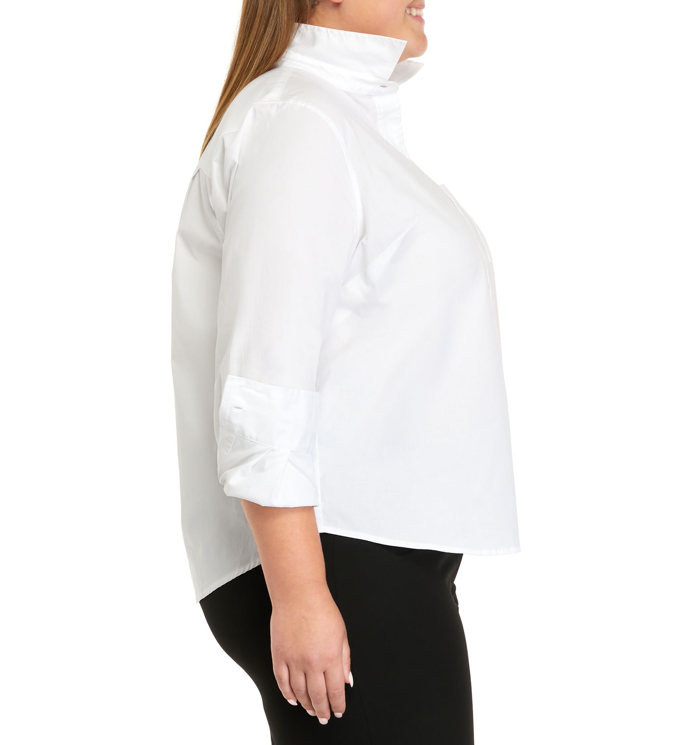 Plus Size Long Sleeve Essential Solid Shirt