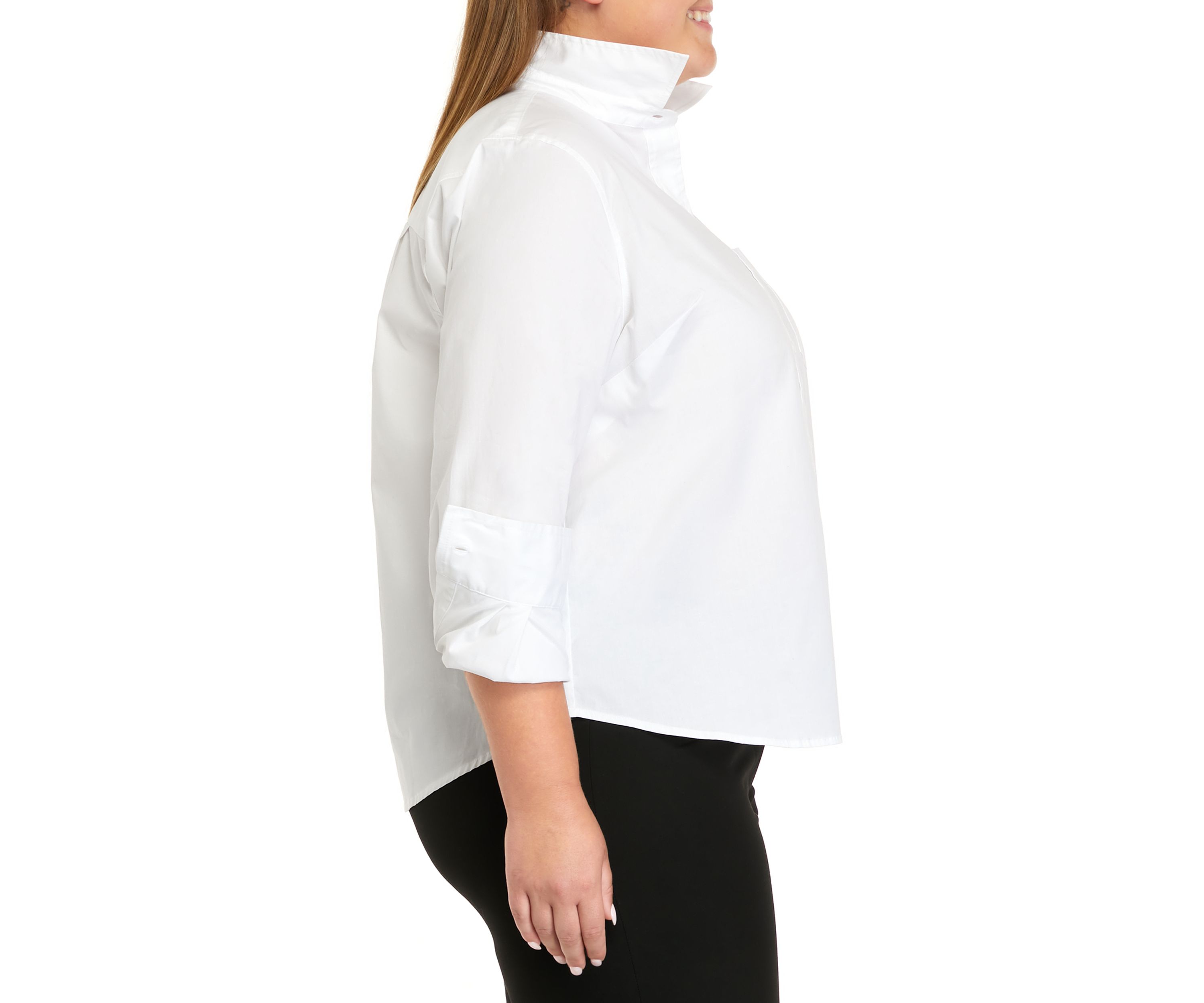 Plus Size Long Sleeve Essential Solid Shirt
