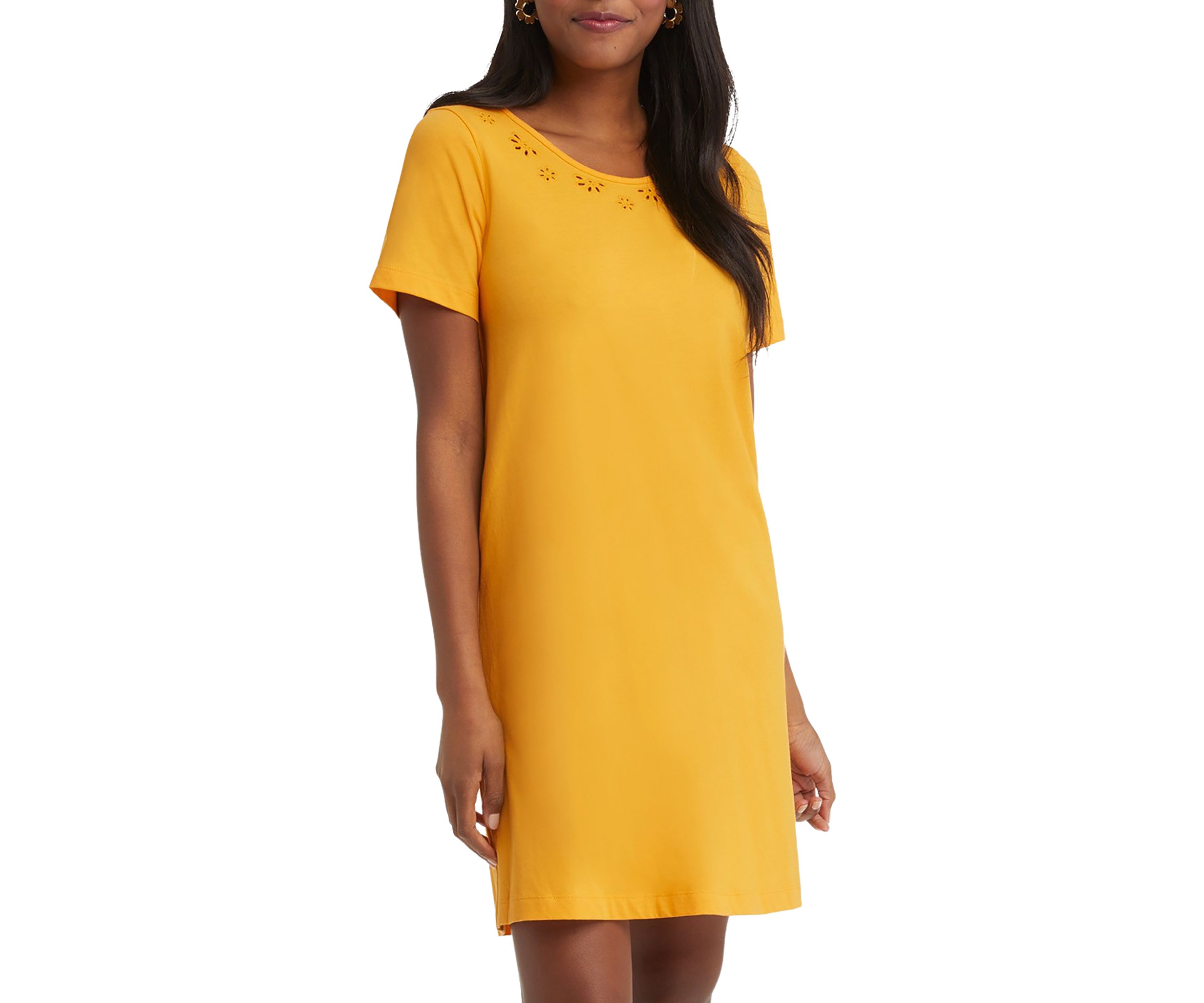 Womens Embroidered T-Shirt Dress
