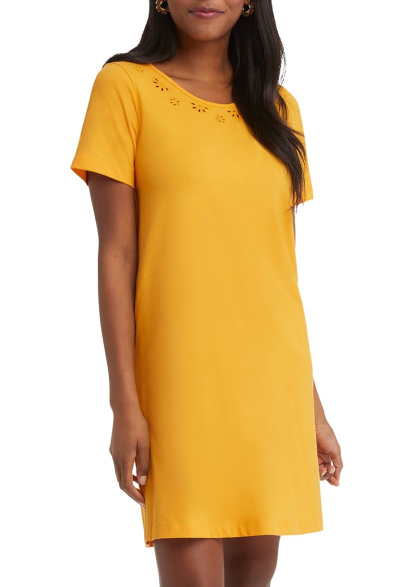 Womens Embroidered T-Shirt Dress