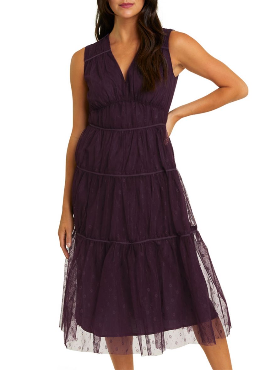 Womens Margo Sleeveless Tulle Dress