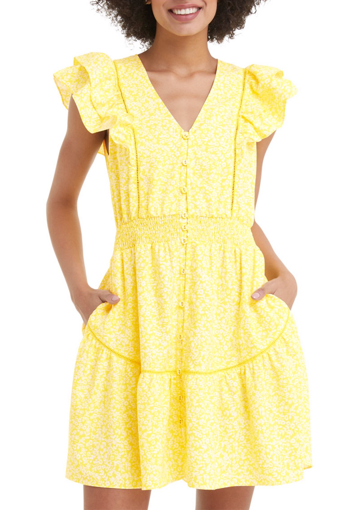 Gabby Mini Dress in Golden Floral