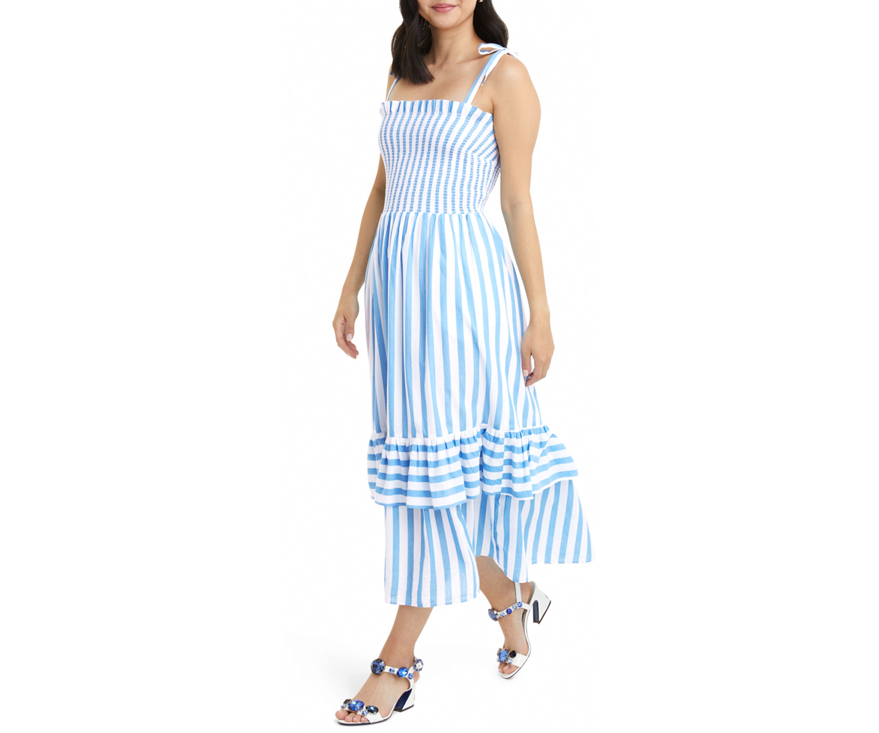 Womens Taylor Dress in Awning Stripe