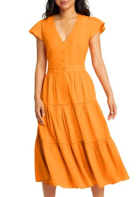 Women's Lainey Midi Dress Marigold Dobby Stripe