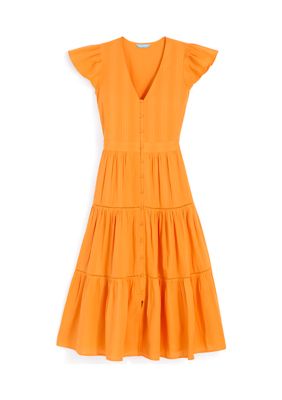 Women's Lainey Midi Dress Marigold Dobby Stripe