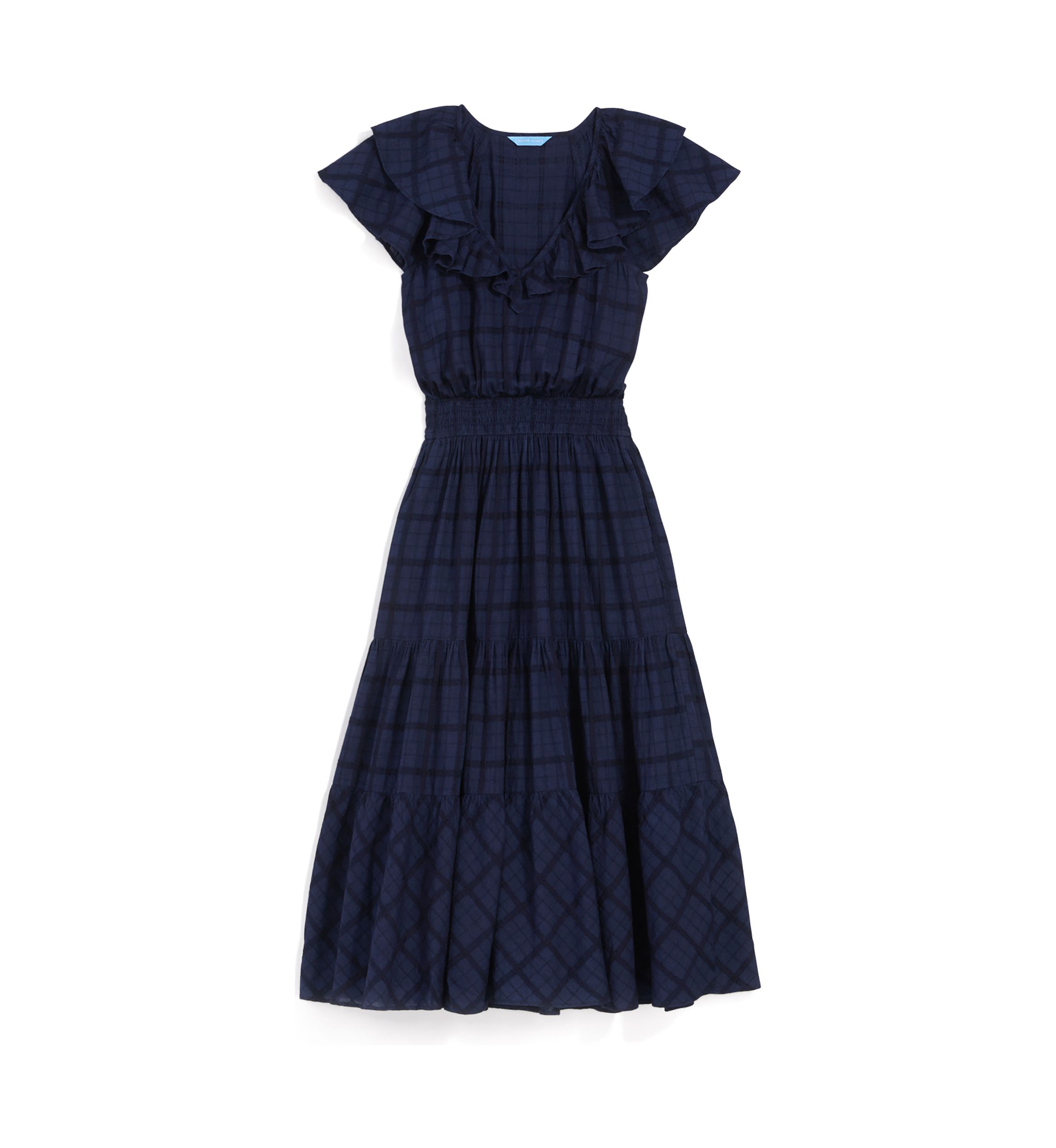 Womens Marie Midi Dress in Pane Plaid