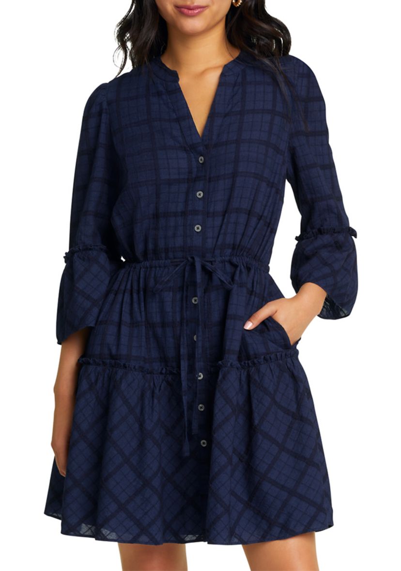 Womens Avery Shirtdress in Pane Plaid