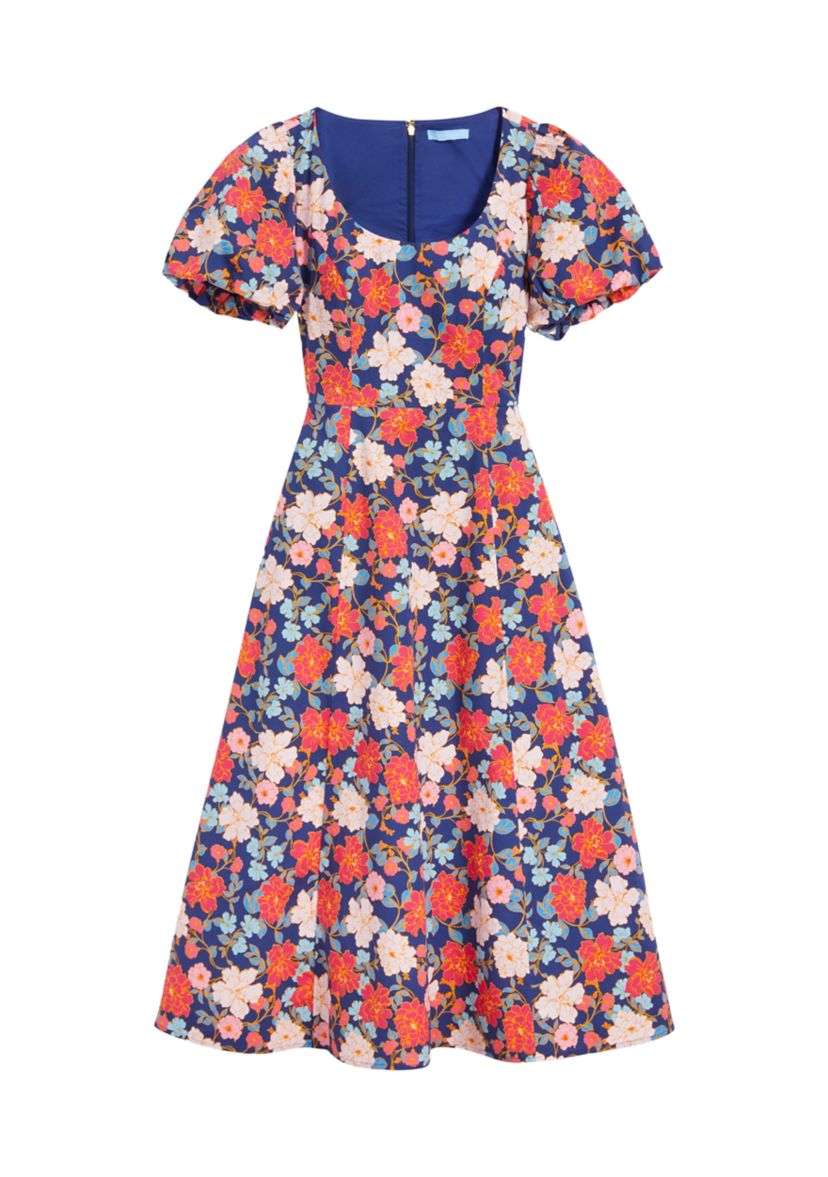 Plus Size Julianne Midi Dress in Stretch Poplin