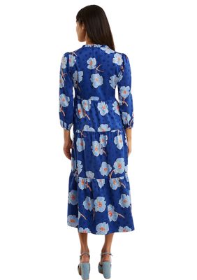 Women Casual Midi Shirt Dresses Collared Floral Pattern 3/4 Sleeve Belted  Dress Tunic Beach Party Dress Summer Spring, Black, Small : :  Clothing, Shoes & Accessories