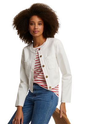 Women's Denim Collarless Jacket