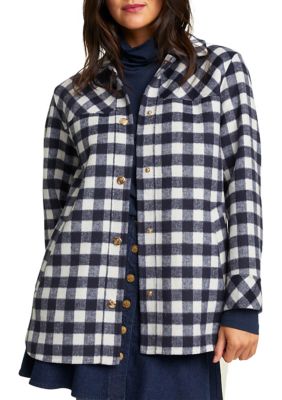 Women's Gingham Shirt Jacket