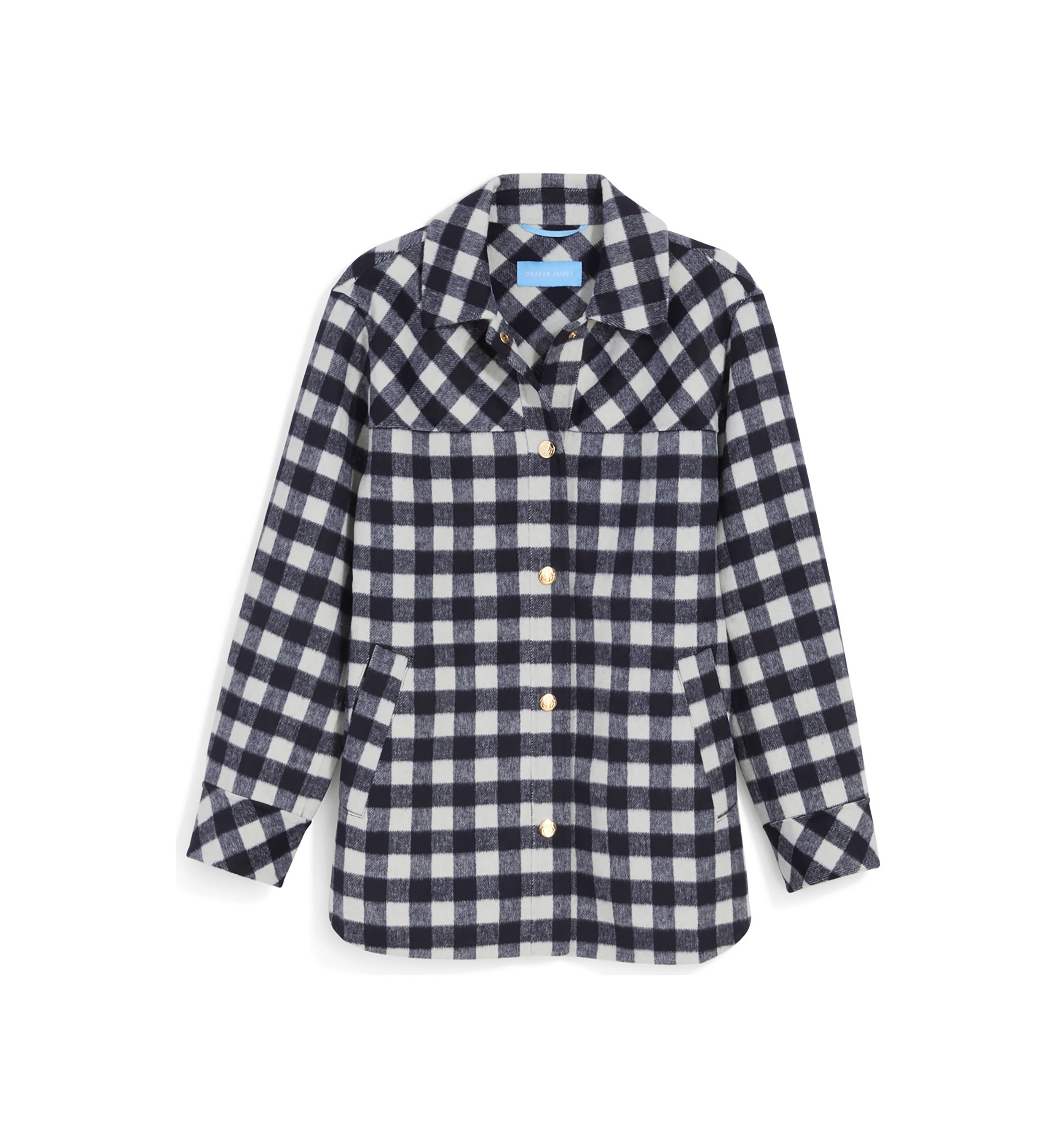 Womens Gingham Shirt Jacket 