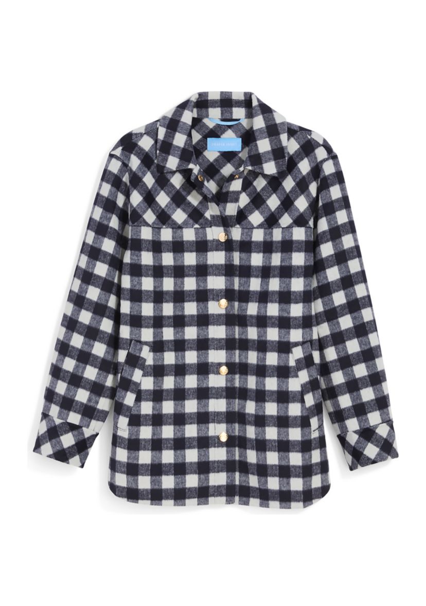 Womens Gingham Shirt Jacket 