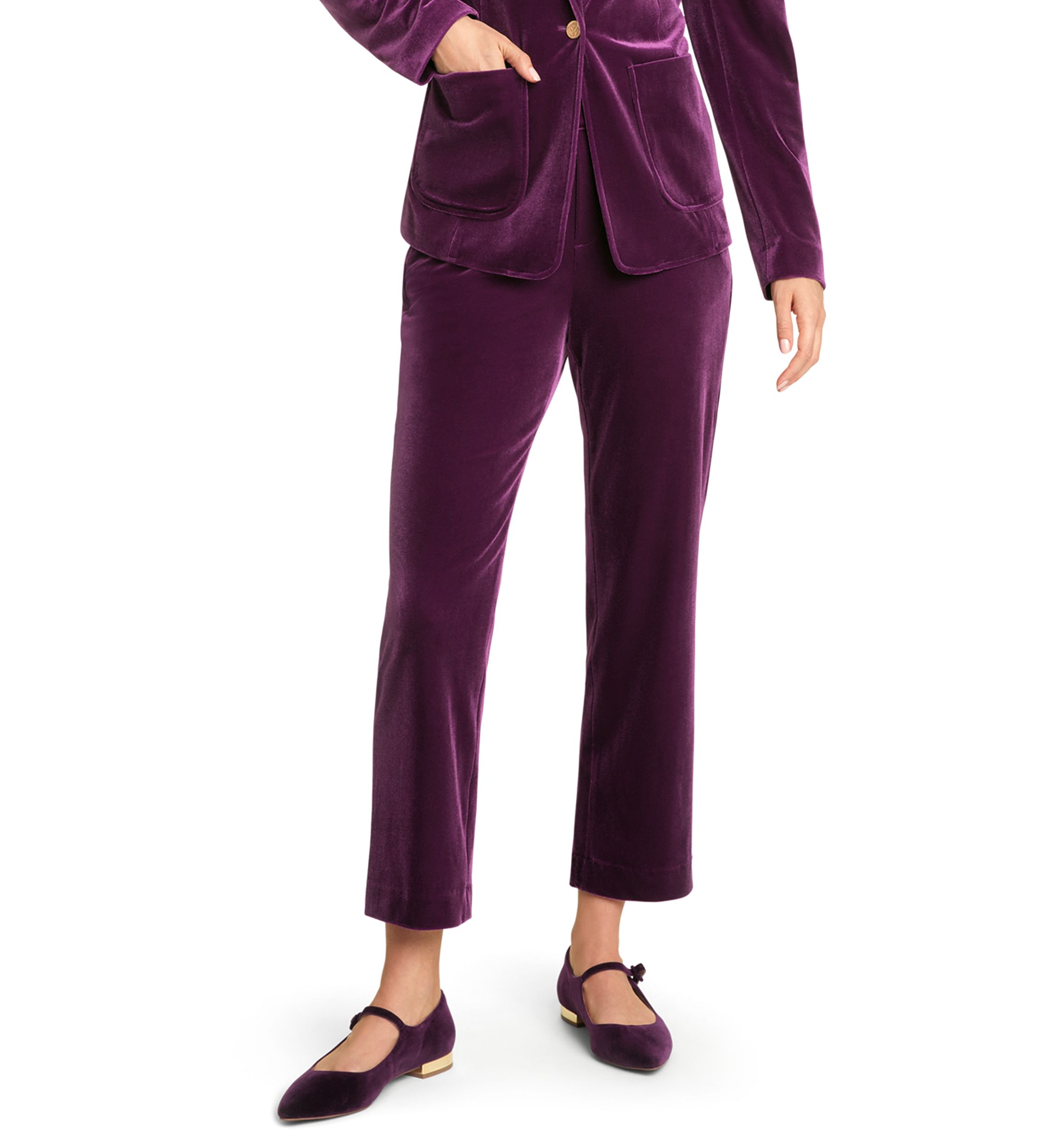 Womens Straight Leg Velvet Pants 