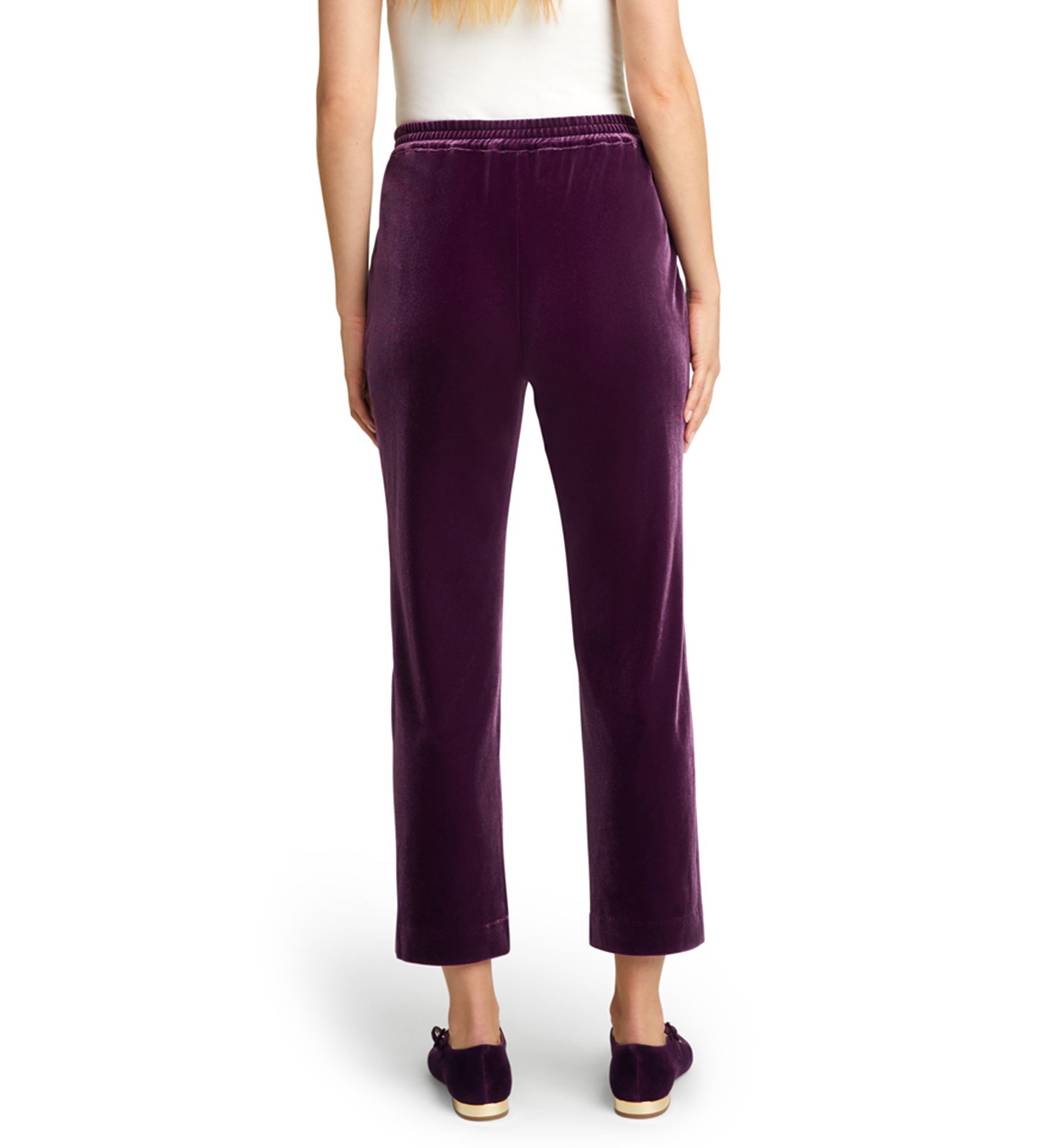 Womens Straight Leg Velvet Pants 