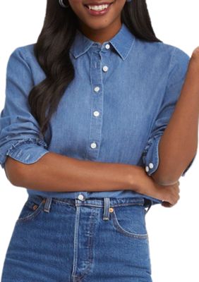 Women's Button Down Top Chambray