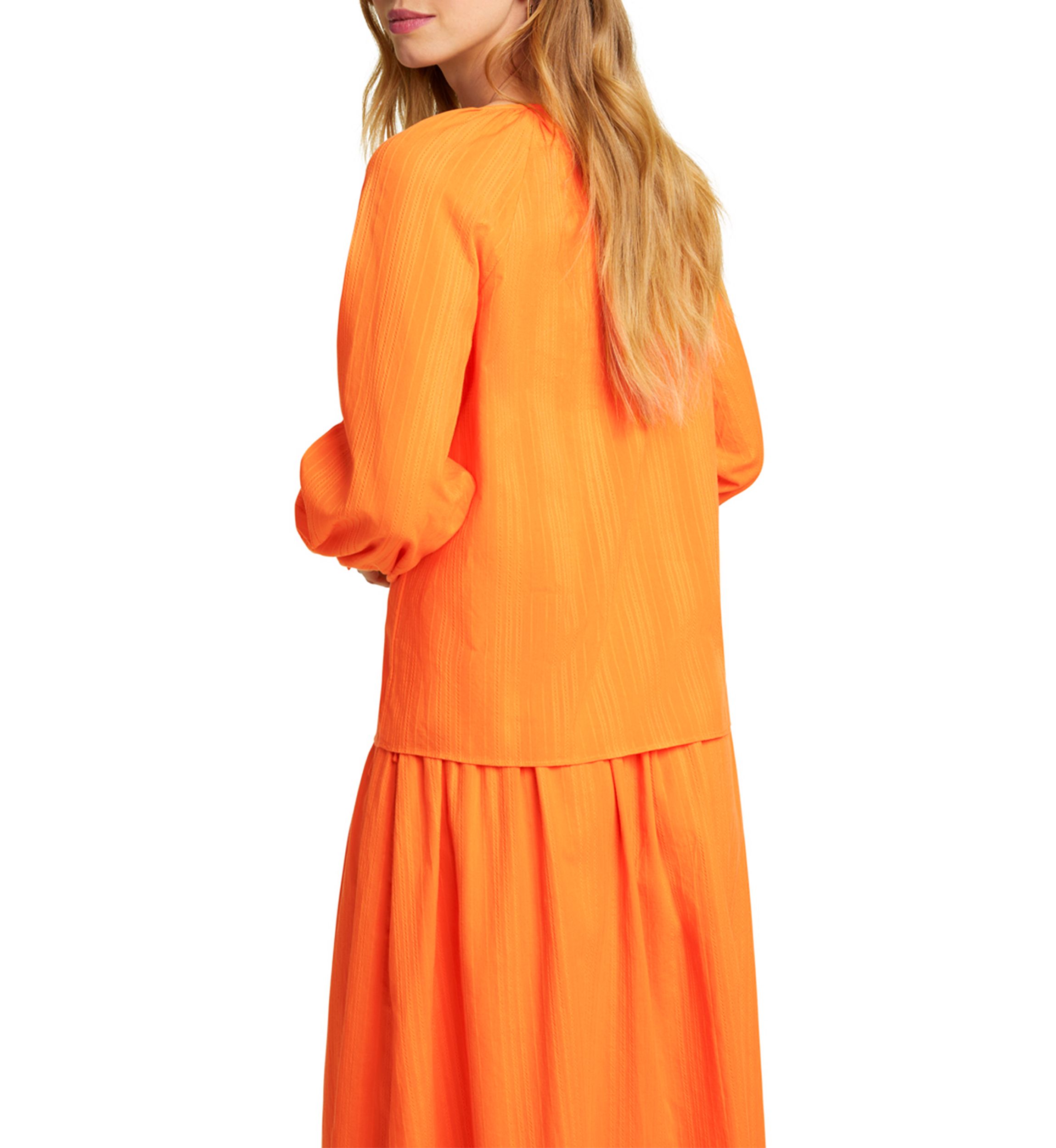 Womens Alexandra Top in Marigold Dobby Stripe