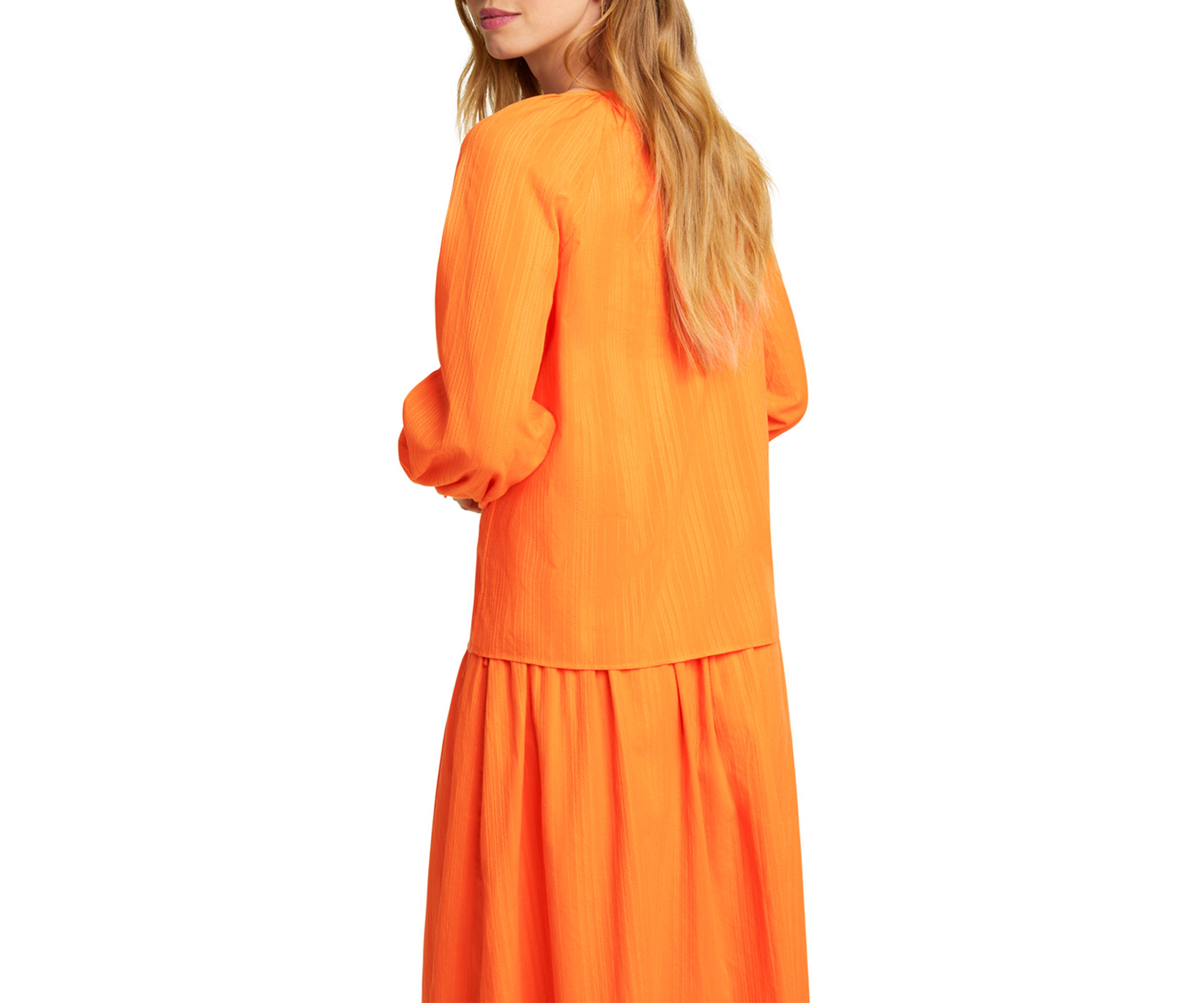 Womens Alexandra Top in Marigold Dobby Stripe