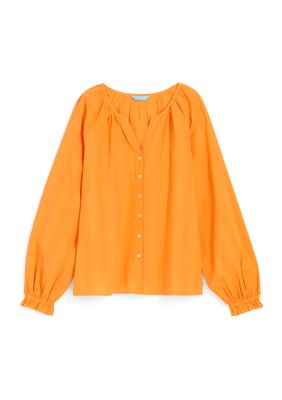 Women's Alexandra Top Marigold Dobby Stripe