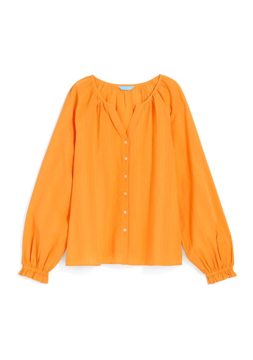 Womens Alexandra Top in Marigold Dobby Stripe
